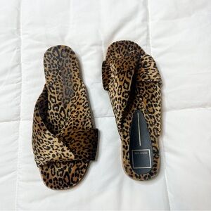 Dolce Vita Garit Leopard Print Slide Sandals